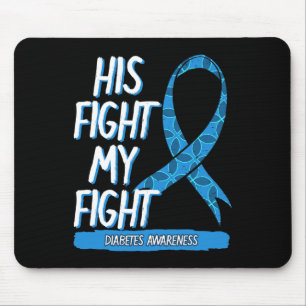 Diabetes Awareness Blue Fight Ribbon DM Diabetic G Mouse Mat