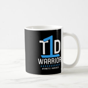Diabetes Awareness Blue Ribbon T1D Warrior 1 Coffee Mug