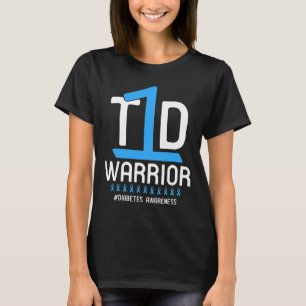 Diabetes Awareness Blue Ribbon T1D Warrior T-Shirt