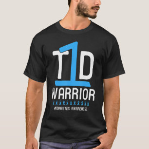 Diabetes Awareness Blue Ribbon T1D Warrior T-Shirt