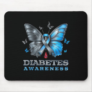 Diabetes Awareness Butterfly Diabetes T1d Women Bl Mouse Mat