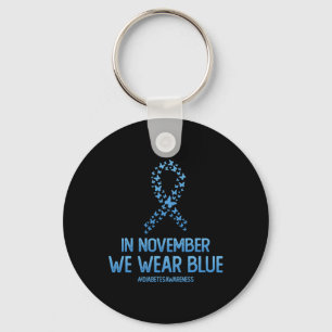 Diabetes Awareness Butterfly Ribbon In November We Key Ring