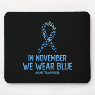 Diabetes Awareness Butterfly Ribbon In November We Mouse Mat