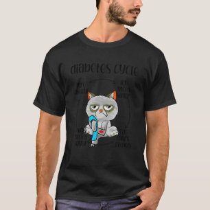 Diabetes Awareness Cat Cycle Diabetic Life For Men T-Shirt