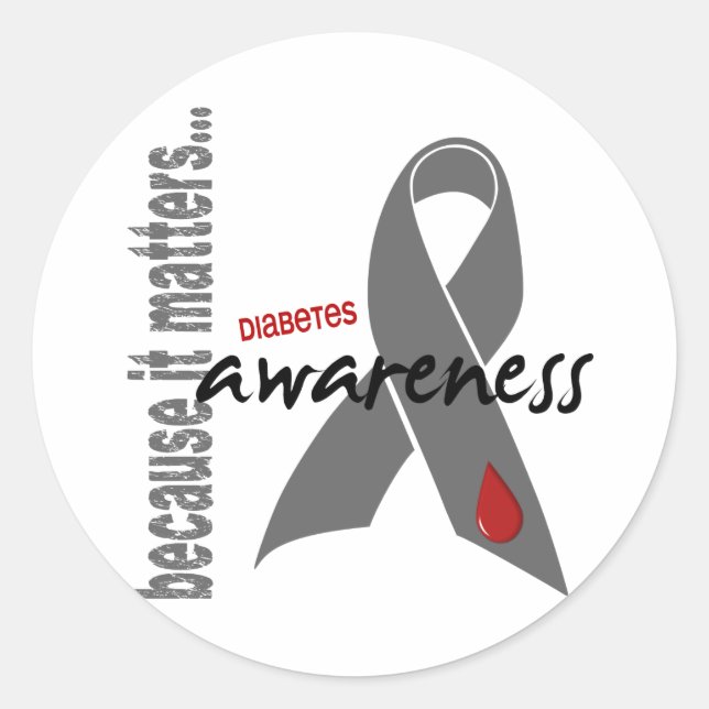 Diabetes Awareness Classic Round Sticker (Front)