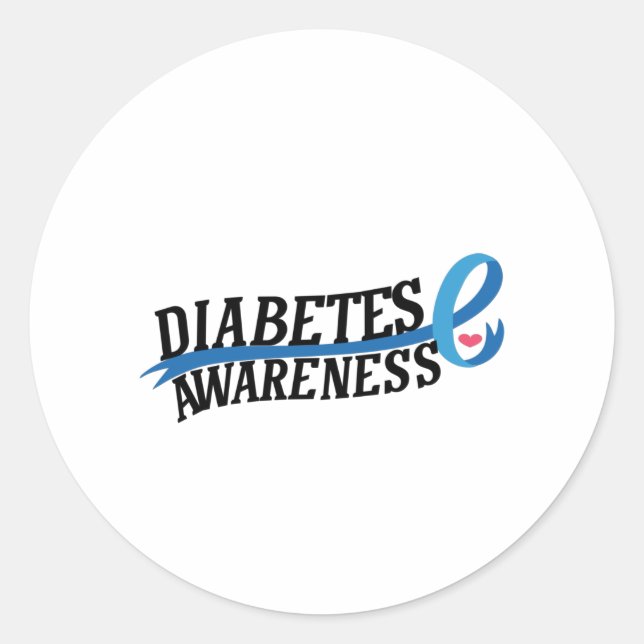 Diabetes Awareness Classic Round Sticker (Front)