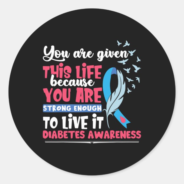 Diabetes Awareness  Classic Round Sticker (Front)