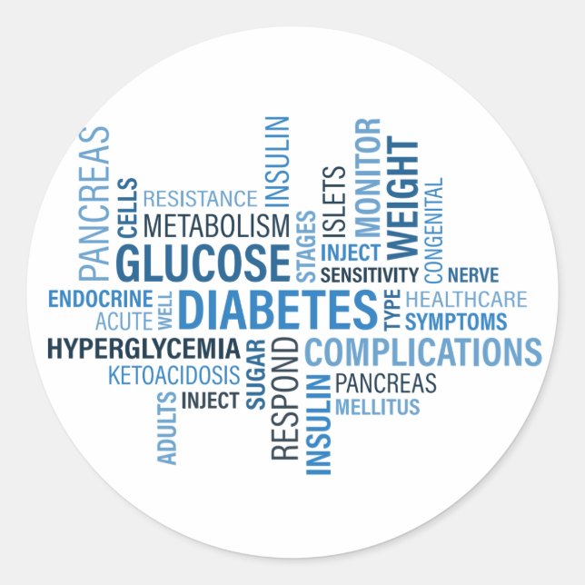 Diabetes Awareness  Classic Round Sticker (Front)