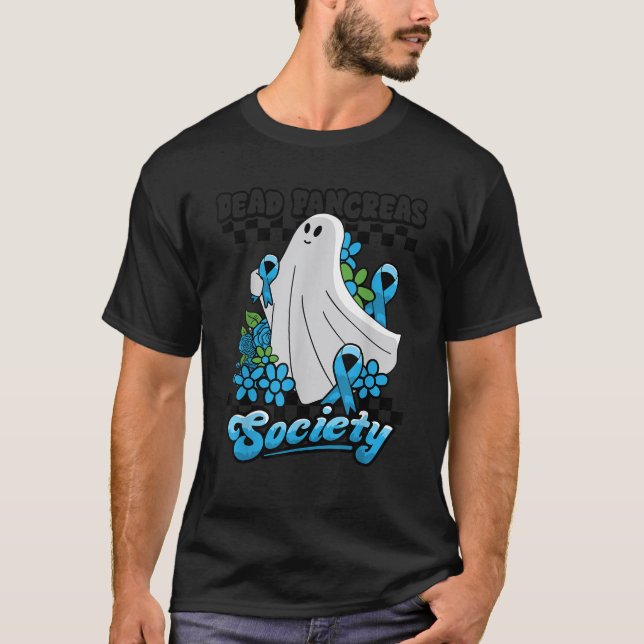 Diabetes Awareness Dead Pancreas Society Ghost Hal T-Shirt (Front)