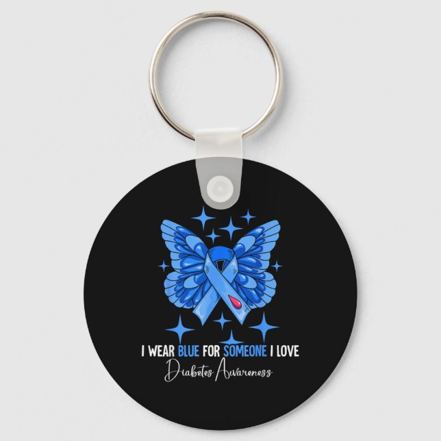 Diabetes Awareness Design 12 Key Ring (Front)