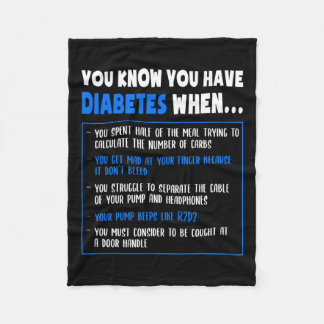 Diabetes Awareness Diabetes Type 1 Fun Pun Or Quot Fleece Blanket