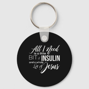 Diabetes Awareness Diabetic Gifts Insulin Jesus Wo Key Ring