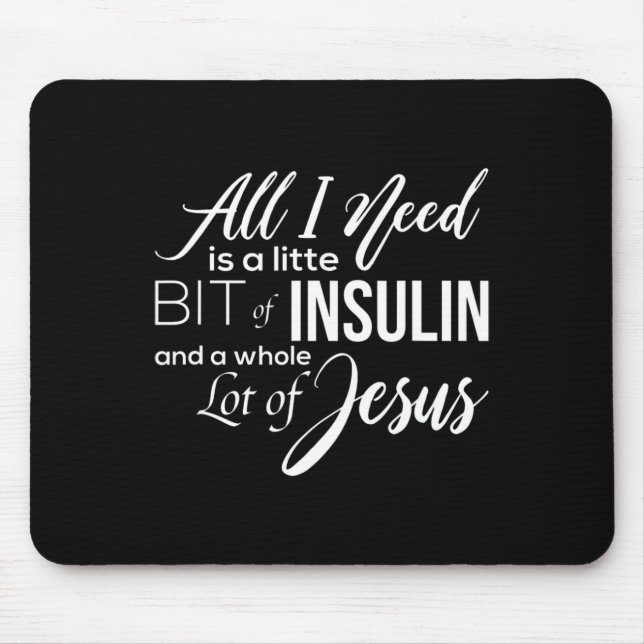 Diabetes Awareness Diabetic Gifts Insulin Jesus Wo Mouse Mat (Front)
