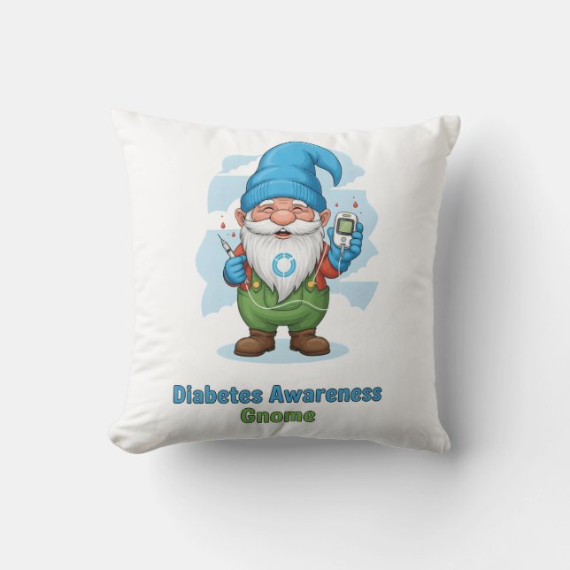 Diabetes Awareness Gnome PNG | Cute Diabetes  Cushion (Front)