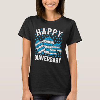Diabetes Awareness Happy Diaversary Unicorn popin  T-Shirt