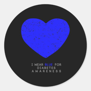 Diabetes Awareness Heart Classic Round Sticker