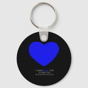 Diabetes Awareness Heart Key Ring