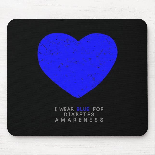 Diabetes Awareness  Heart Mouse Mat (Front)