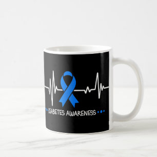Diabetes Awareness Heartbeat Warrior Survivor Supp Coffee Mug