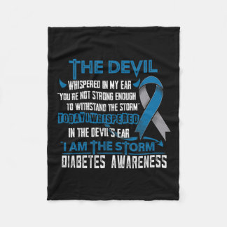 Diabetes Awareness I Am The Storm Devil Fleece Blanket