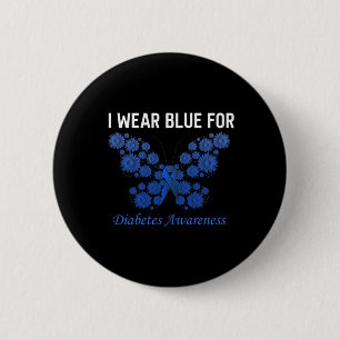 diabetes awareness in november we wear blue hope  6 cm round badge