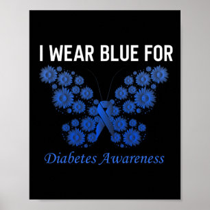 diabetes awareness in november we wear blue hope poster