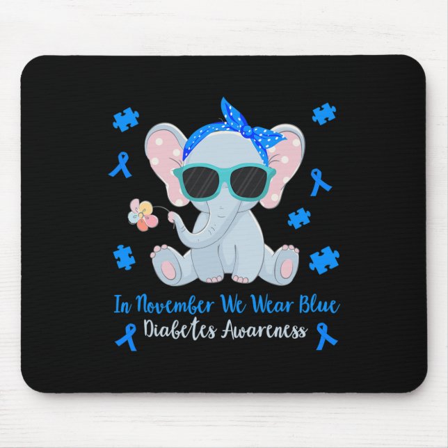 Diabetes Awareness In November We Wear Blue Kids T Mouse Mat (Front)