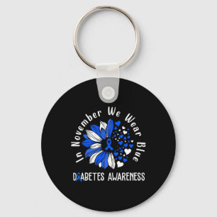 Diabetes Awareness In November We Wear Blue Sunflo Key Ring