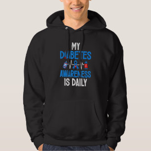 Diabetes Awareness Is Daily T1d Blue Ribbon Diabet Hoodie