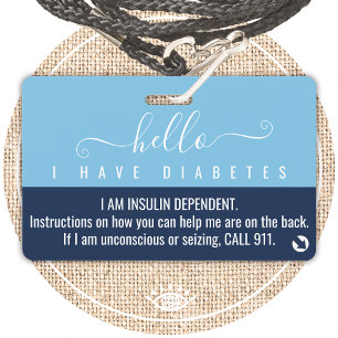 diabetes awareness medical id emergency contact badge