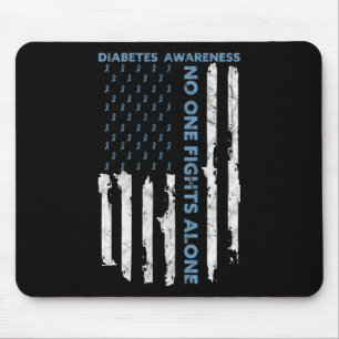 Diabetes Awareness Month American Flag Warrior T1 Mouse Mat
