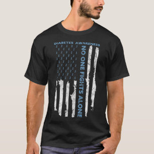 Diabetes Awareness Month American Flag Warrior T1 T-Shirt