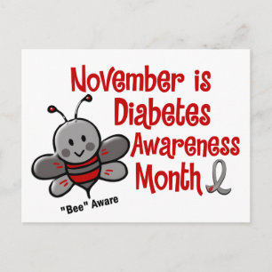 Diabetes Awareness Month Bee 1.3 Postcard