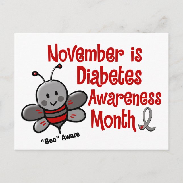 Diabetes Awareness Month Bee 1.3 Postcard (Front)