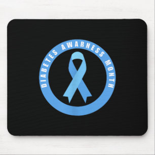 Diabetes Awareness Month Blue Love Ribbon Support Mouse Mat
