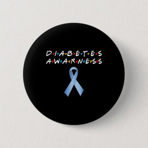 Diabetes Awareness Month Blue Ribbon Diabetic Appa 6 Cm Round Badge