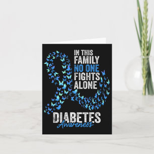 Diabetes Awareness Month Butterflies Blue Ribbon Card