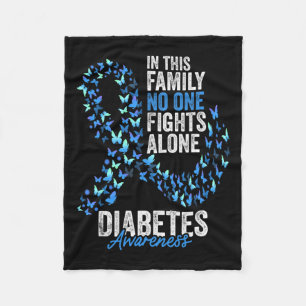 Diabetes Awareness Month Butterflies Blue Ribbon Fleece Blanket