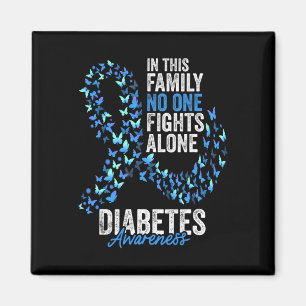 Diabetes Awareness Month Butterflies Blue Ribbon  Magnet