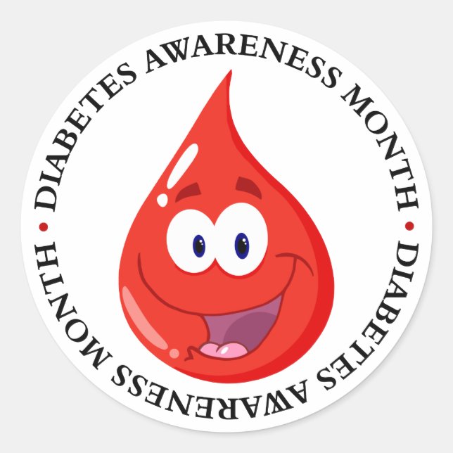 Diabetes Awareness Month Classic Round Sticker (Front)