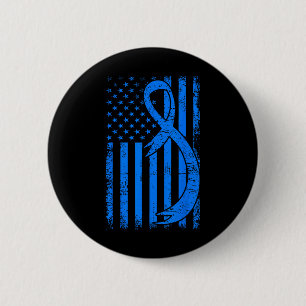 Diabetes Awareness Month Flag Blue Ribbon T1d Type 6 Cm Round Badge