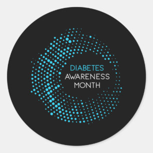 Diabetes Awareness Month For T1 And T2 Diabetics Classic Round Sticker
