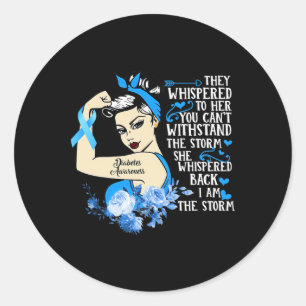 Diabetes Awareness Month Gift For Powerful Warrior Classic Round Sticker