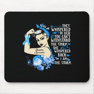 Diabetes Awareness Month Gift For Powerful Warrior Mouse Mat