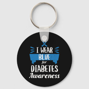 Diabetes Awareness Month I Wear Blue T1 T2 Key Ring
