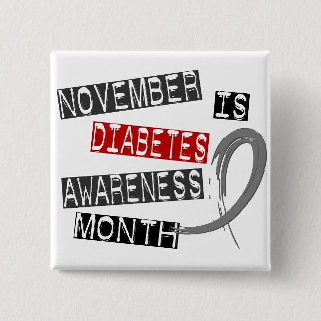 Diabetes Awareness Month L1 15 Cm Square Badge (Front)
