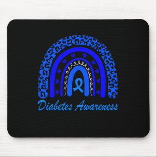 Diabetes Awareness Month Leopard Rainbow Women Mouse Mat