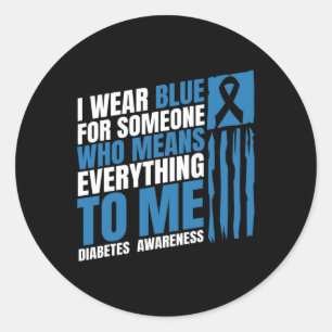 Diabetes Awareness Month Messy Bun Mother T1 T2 Classic Round Sticker