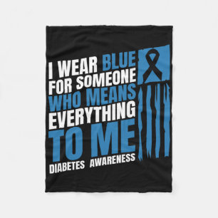Diabetes Awareness Month Messy Bun Mother T1 T2 Fleece Blanket