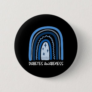 Diabetes Awareness Month November Blue Rainbow Rib 6 Cm Round Badge